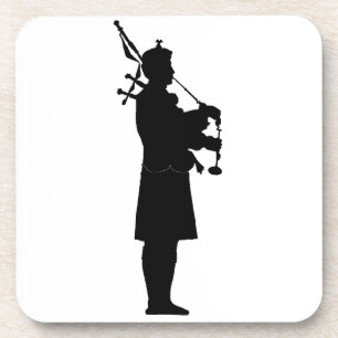 schottische Bagpiper-Silhouette Getränkeuntersetzer