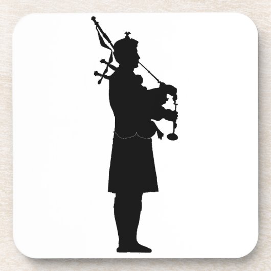 schottische Bagpiper-Silhouette Getränkeuntersetzer (Vorderseite)