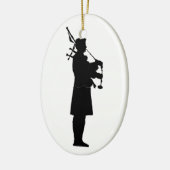 schottische Bagpiper-Silhouette Keramik Ornament (Links)