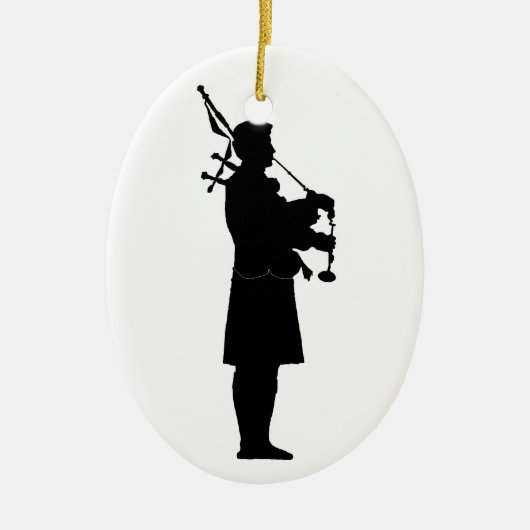 schottische Bagpiper-Silhouette Keramik Ornament (Vorne)