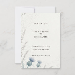 Schottische Blaue Distel Save-the-Date-Karte Save The Date