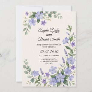 Schottische Blauglocken-Distel-Hochzeitseinladung Einladung