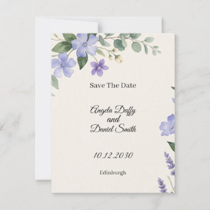 Schottische Blauglocken-Distel-Hochzeitstag-Karte Save The Date