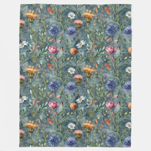 Schottische Blume Fleecedecke (Vorderseite)