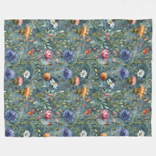 Schottische Blume Fleecedecke (Vorderseite (Horizontal))