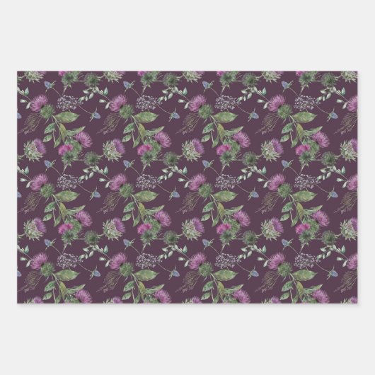 Schottische Blume wickeln Papierblatt ab Geschenkpapier Set (Vorderseite 3)