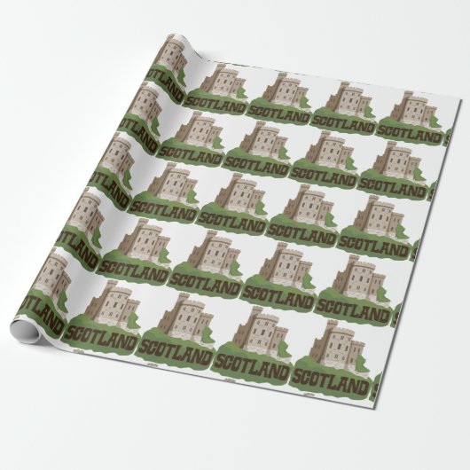 Schottische Burg Geschenkpapier (Ungerollt)