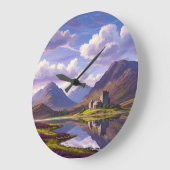 Schottische Burg Highlands Große Wanduhr (Winkel)