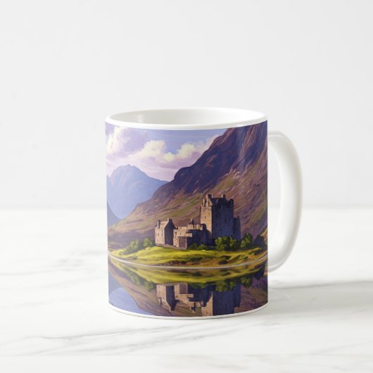 Schottische Burg Highlands Kaffeetasse (VorderseiteRechts)