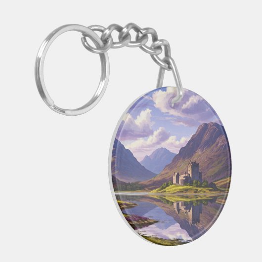 Schottische Burg Highlands Schlüsselanhänger (Vorderseite links)