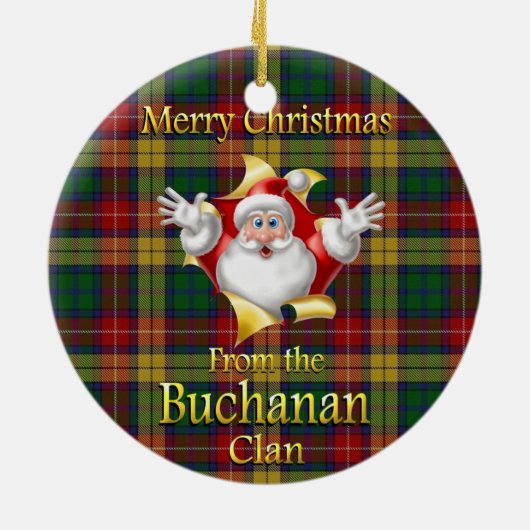 Schottische Clan-Buchanan-Weihnachtsverzierung Keramikornament (Hinten)