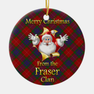 Schottische Clan Fraser Weihnachtsverzierung Keramikornament