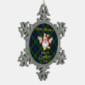 Schottische Clan-Gordon-Weihnachtsverzierung Schneeflocken Zinn-Ornament (Links)