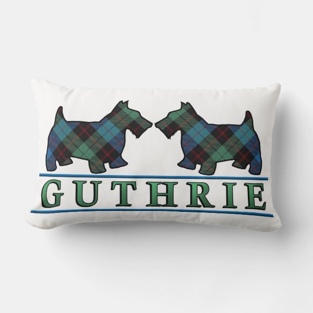 Schottische Clan Guthrie Tartanscottie-Hunde Lendenkissen (Vorderseite)