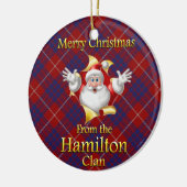 Schottische Clan-Hamilton-Weihnachtsverzierung Keramik Ornament (Links)