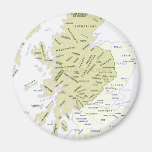 Schottische Clan-Karte von Schottland Magnet