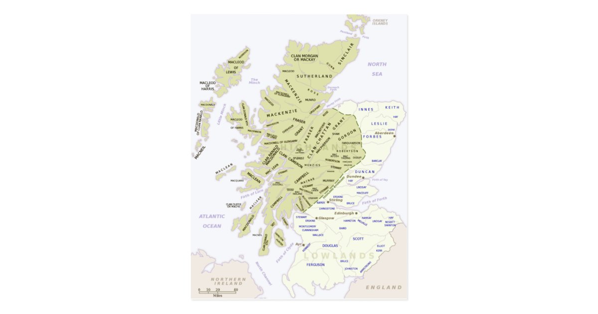 Schottische Clan-Karte von Schottland Postkarte | Zazzle.de Schottische Clan-Karte von Schottland Postkarte | Zazzle.de