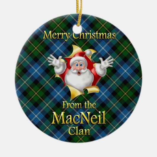 Schottische Clan MacNeil Weihnachtsverzierung Keramikornament (Vorne)