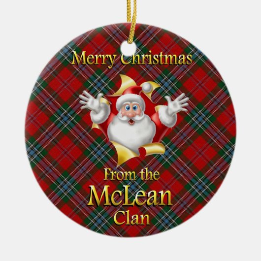 Schottische Clan McLean Weihnachtsverzierung Keramik Ornament (Vorne)