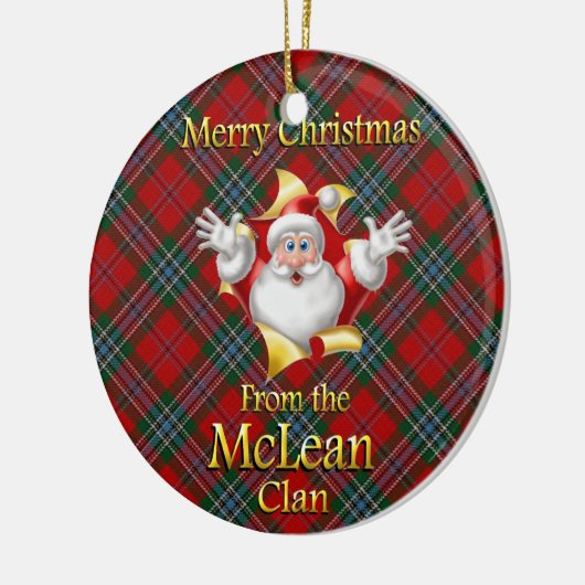 Schottische Clan McLean Weihnachtsverzierung Keramik Ornament (Links)