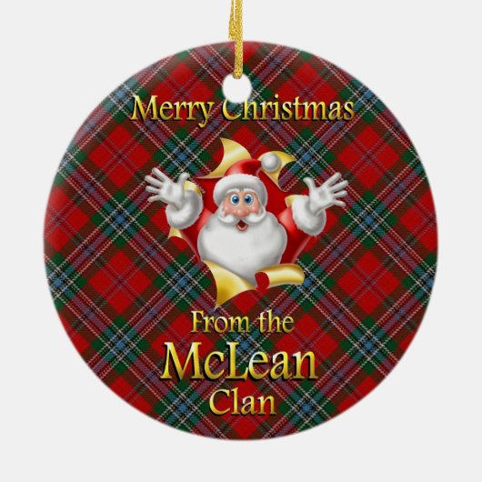 Schottische Clan McLean Weihnachtsverzierung Keramik Ornament (Hinten)
