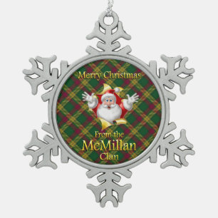 Schottische Clan McMillan Weihnachtsverzierung Schneeflocken Zinn-Ornament