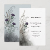 Schottische Distel Botanical Save the Date (Vorne/Hinten)
