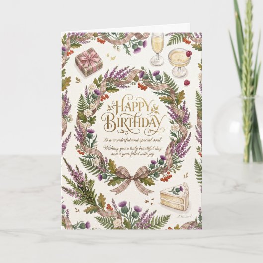 Schottische Distel-Geburtstag Karte (Vorderseite)