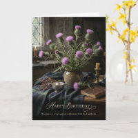 Schottische Distel-Hochland-Geburtstagskarte