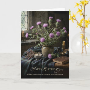 Schottische Distel-Hochland-Geburtstagskarte Karte