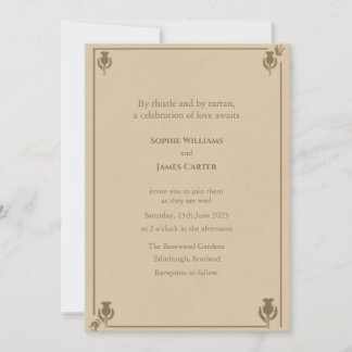 Schottische Distel-Hochzeitseinladung | Elegantes  Einladung