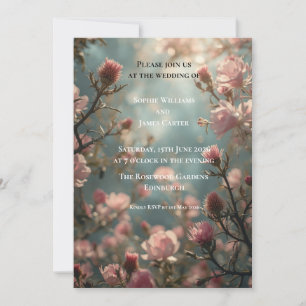 Schottische Distel-Hochzeitseinladung Floral Boh Einladung