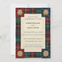 Schottische Distel-Keltische-Tartan-Hochzeitseinla