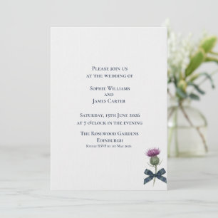 Schottische Distel Marineband Minimal Hochzeit Einladung