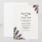 Schottische Distel-Script-Hochzeitseinladung Einladung (Vorne/Hinten)
