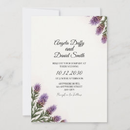 Schottische Distel-Script-Hochzeitseinladung | Was Einladung