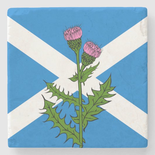 Schottische Distel Steinuntersetzer (Vorderseite)