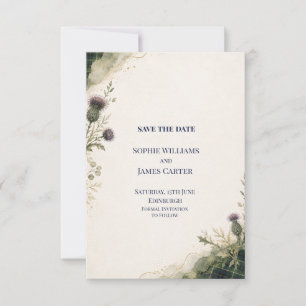 Schottische Distel-Tartan-Save-the-Date-Karte Save The Date