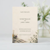 Schottische Distel-Wildblumen-Hochzeit - Save The  Date (Stehend Vorderseite)