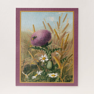 Schottische Distelblüten Vintage-Bild Puzzle