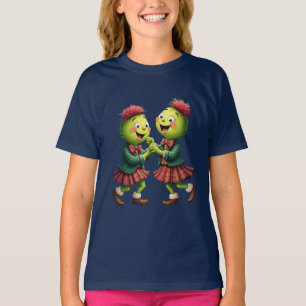 Schottische Disteln im Schottenmuster beim Tanz-Ce T-Shirt