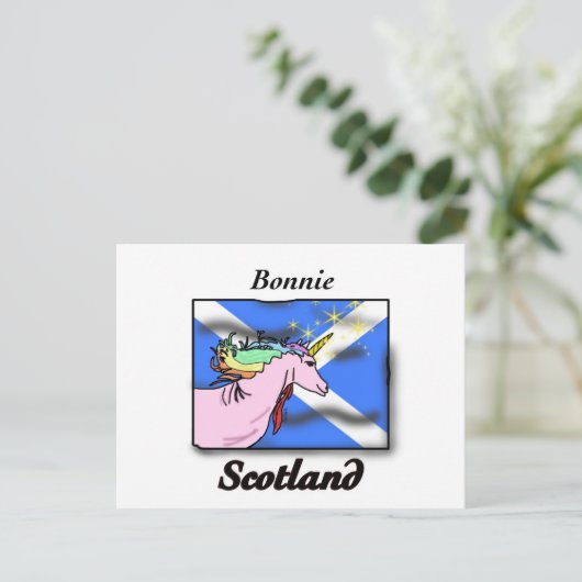 Schottische Einhornflagge Postkarte (Stehend Vorderseite)