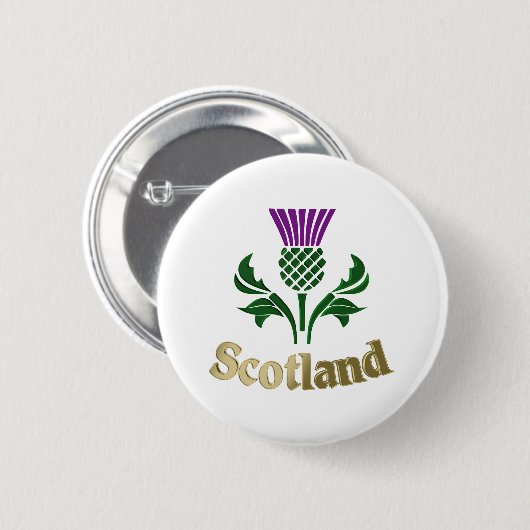 Schottische Emblemdistel Button (Vorne & Hinten)