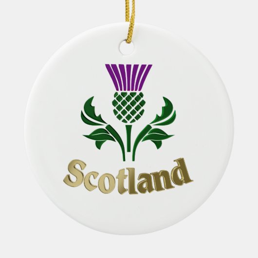 Schottische Emblemdistel Keramikornament (Vorne)