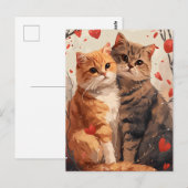Schottische Falten Katzen Valentinstag Postkarte (Vorne/Hinten)