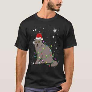Schottische Faltohrkatze Weihnachtslicht Weihnacht T-Shirt