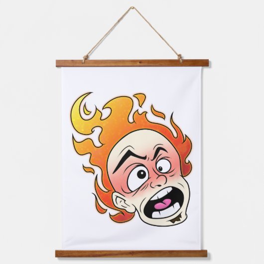 Schottische Feuerlöschlampe aus Holz, Topped Wall Wandteppich Mit Holzrahmen (Vorderseite)