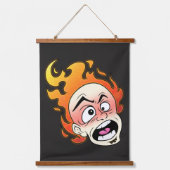 Schottische Feuerlöschlampe aus Holz, Topped Wall Wandteppich Mit Holzrahmen (Vorderseite)