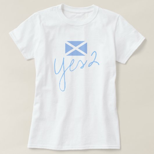 Schottische Flagge der Unabhängigkeits-Yes2 T-Shirt (Design vorne)