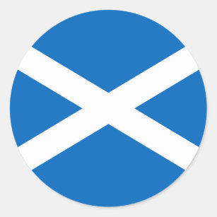 Schottische Flagge, Flagge Schottlands Runder Aufkleber